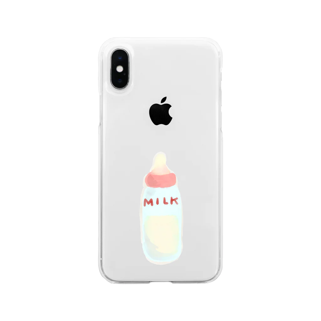 デミのベビー ミルク！！！ Soft Clear Smartphone Case