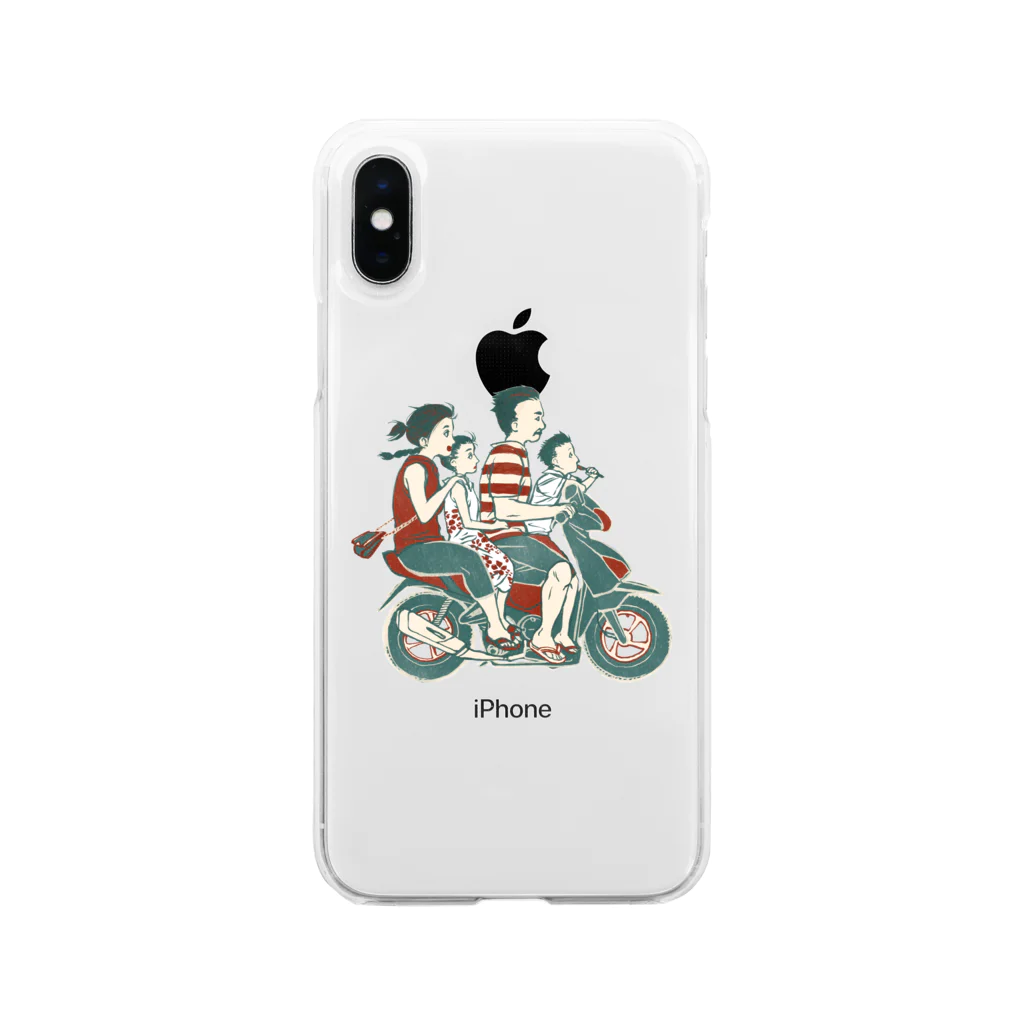 IZANAMI by Akane Yabushitaの【バリの人々】バイク家族乗り Soft Clear Smartphone Case