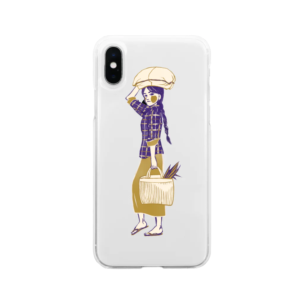 IZANAMI by Akane Yabushitaの【ミャンマーの人々】マーケットの女性 Soft Clear Smartphone Case