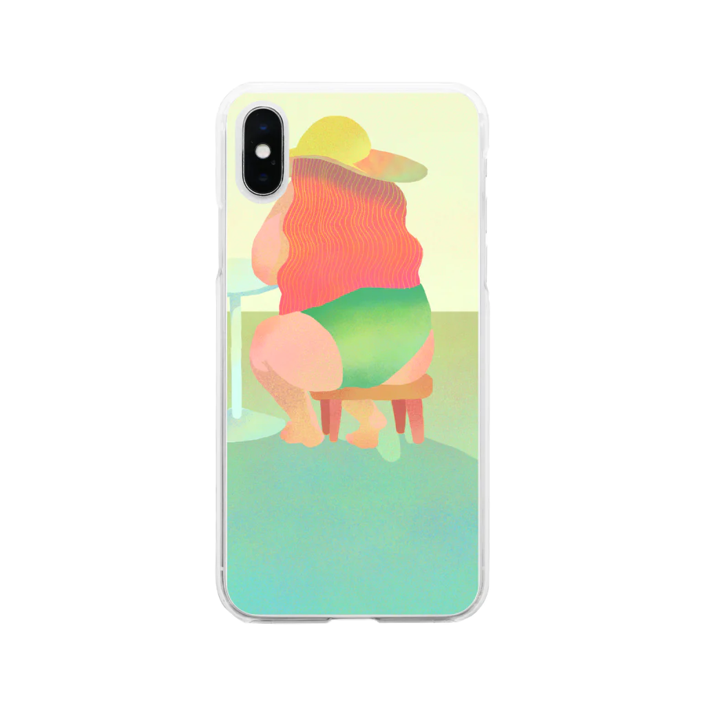 くじらのゆたかなぷーるらいふ Soft Clear Smartphone Case