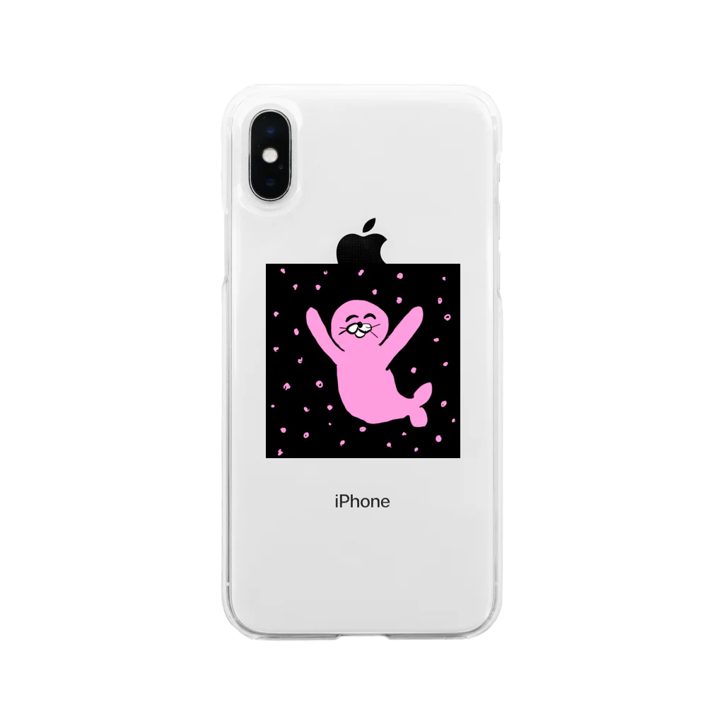 クリームチーズのアザラシくん Soft Clear Smartphone Case