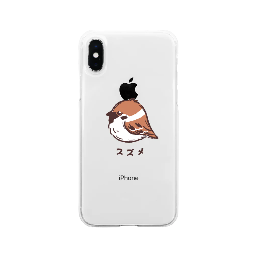 あずき缶のふくらすずめ Soft Clear Smartphone Case