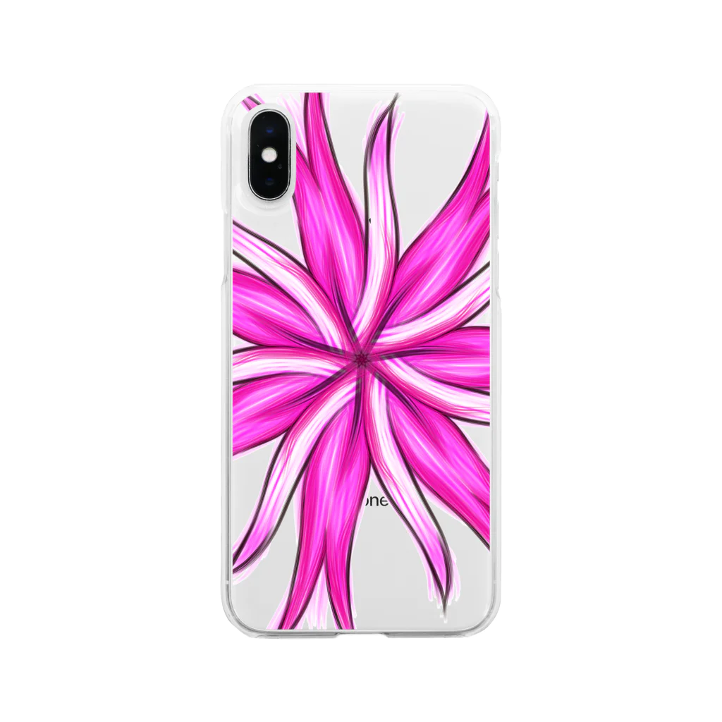 PasswordArtのピンクの花 Soft Clear Smartphone Case