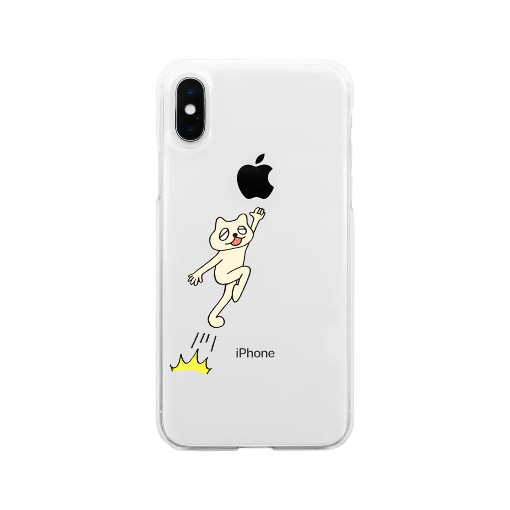 maco-necoのジャンピング マコネコ Soft Clear Smartphone Case