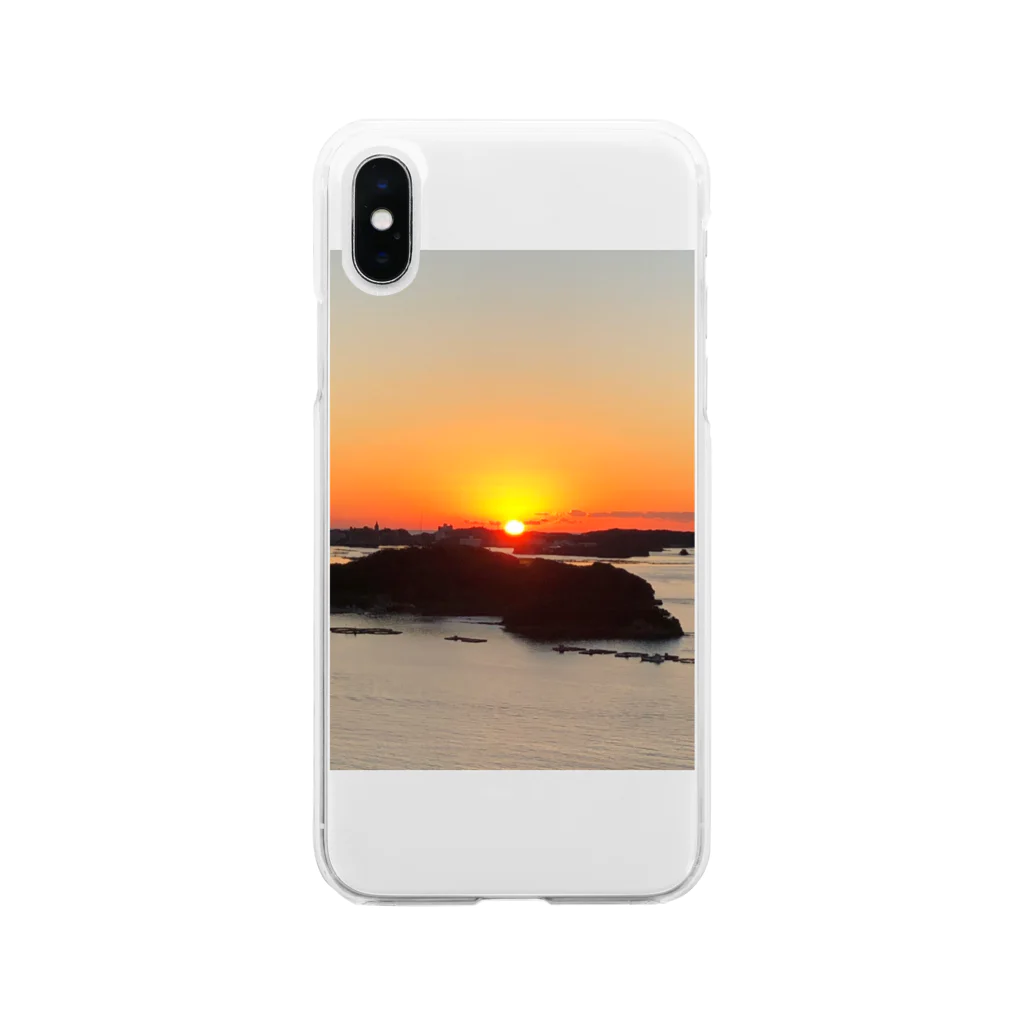 ル.ボヌールの海と夕陽 Soft Clear Smartphone Case