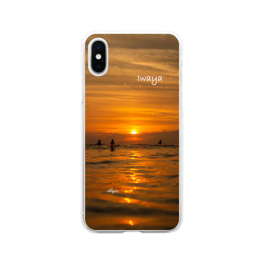 IWAYA ONE DAY  garagekentaのIWAYA ONE DAY SUNSET 海 波 夕陽 Soft Clear Smartphone Case