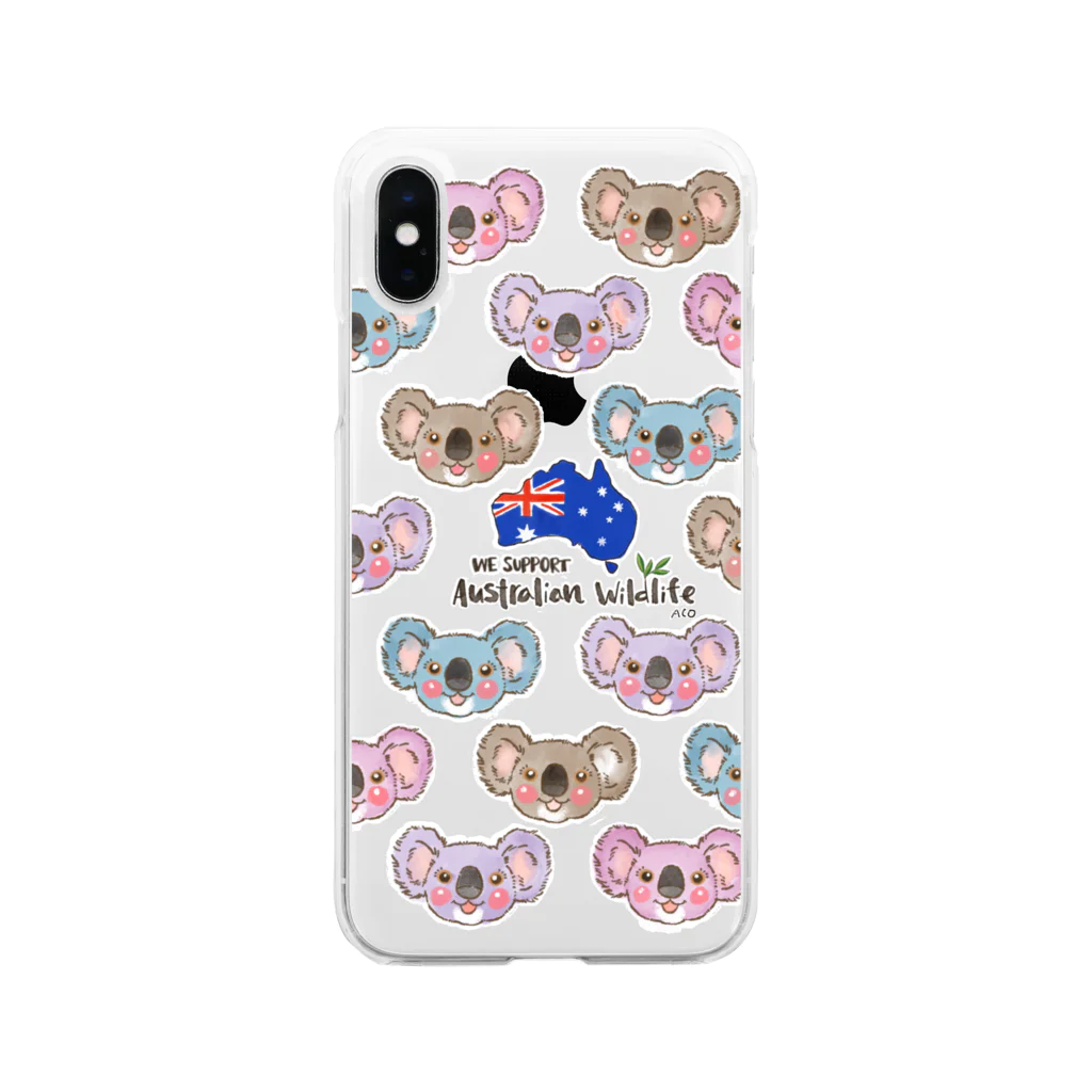 shop あこ猫犬屋のオーストラリア支援2 Soft Clear Smartphone Case