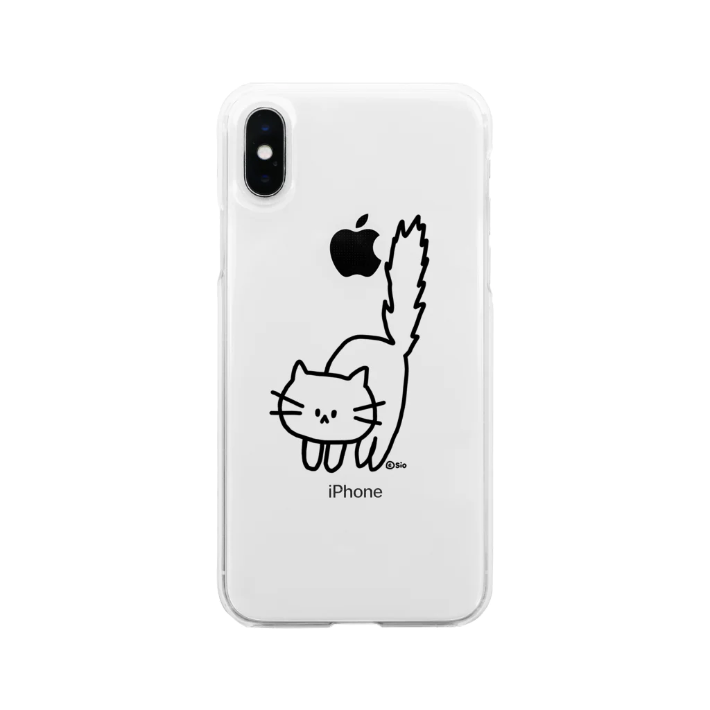 himetaroの気が立っているねこ Soft Clear Smartphone Case