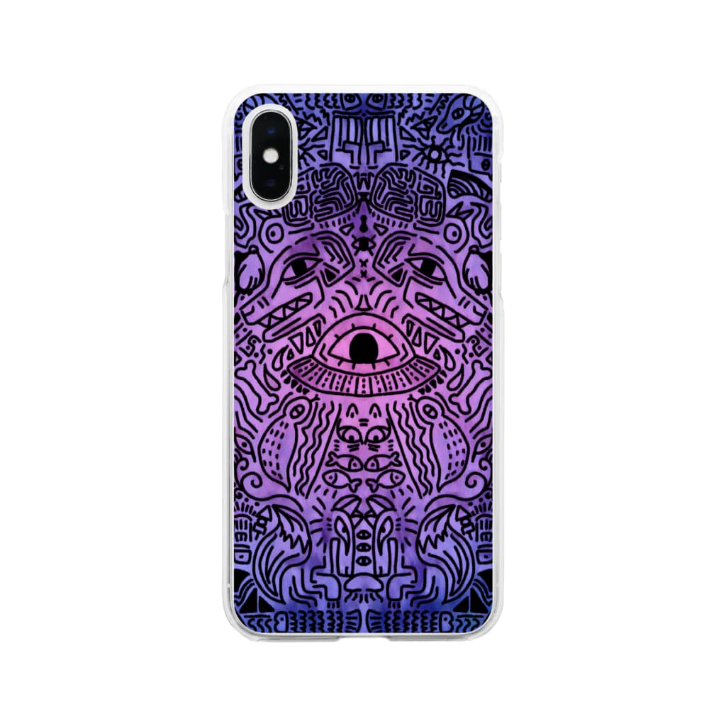 不思議な壁画柄 パープル ブラック ともけいこのお店 Tomokeiko のソフトクリアスマホケース Iphoneケース 通販 Suzuri スズリ