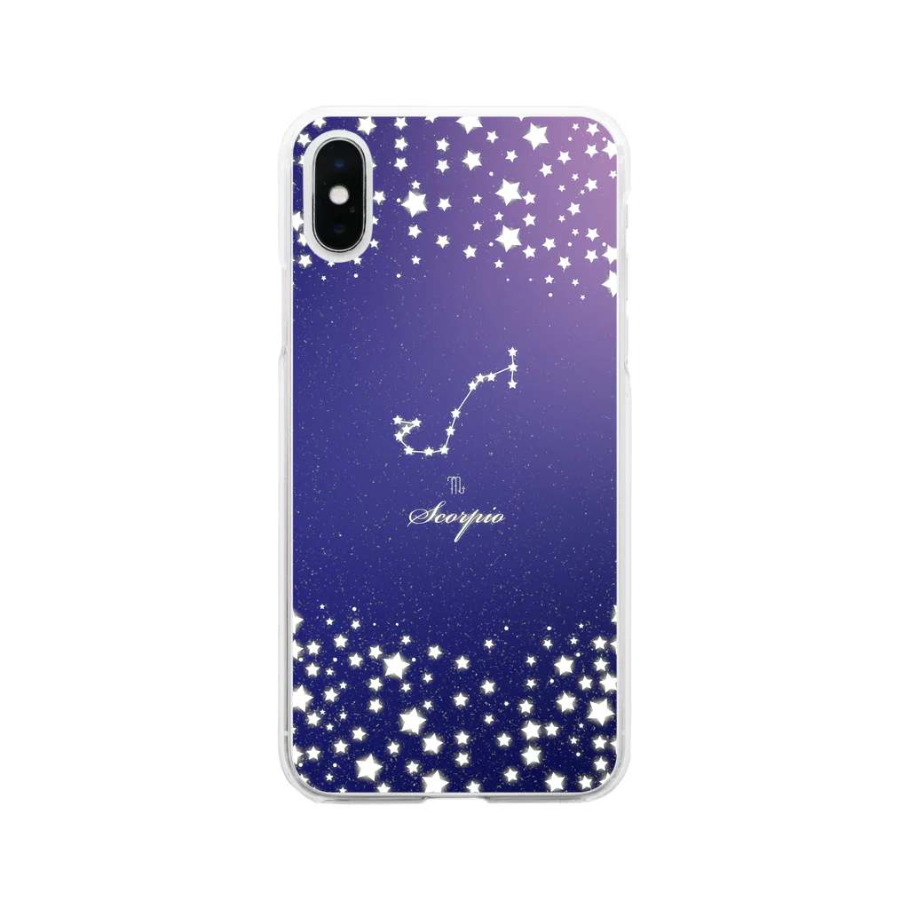 sonoteniの12星座　誕生日　星空　蠍座　#052 Soft Clear Smartphone Case