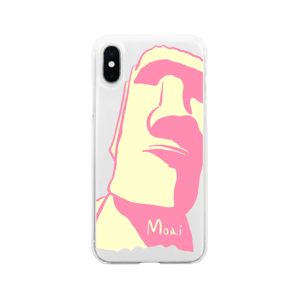 hiromashiiiのMoai君 Soft Clear Smartphone Case