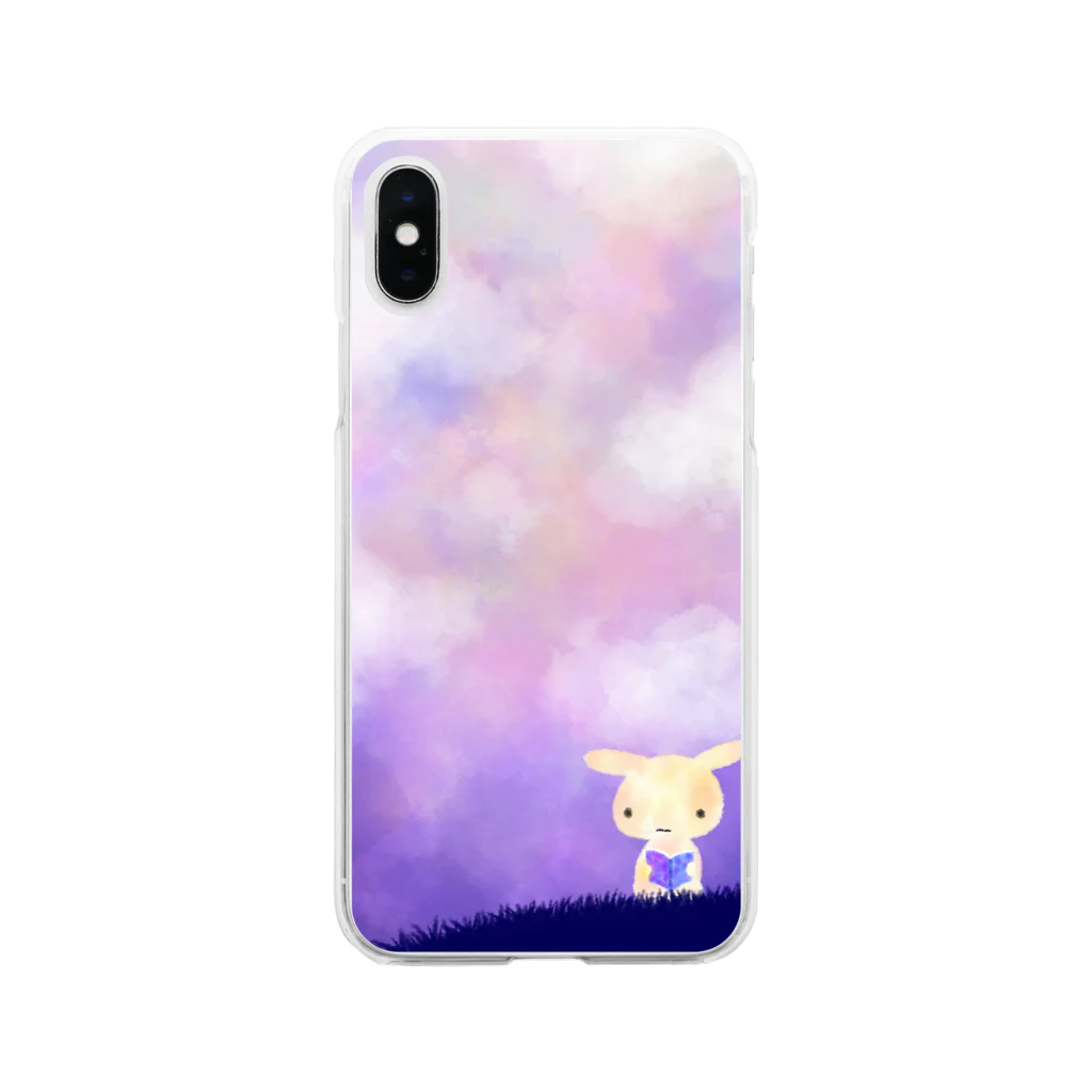 shio-shioの水彩風うさぎ Soft Clear Smartphone Case