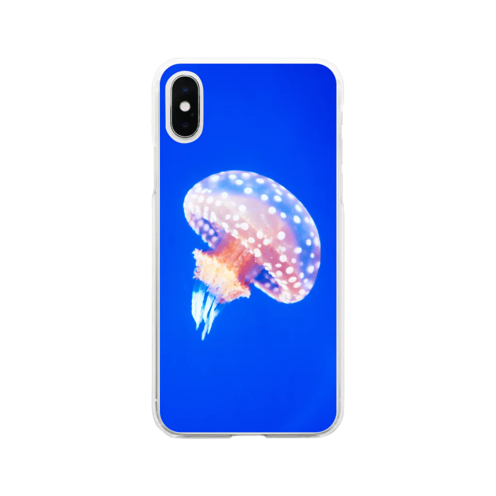 イッセーセキドラのぽつねんクラゲ Soft Clear Smartphone Case