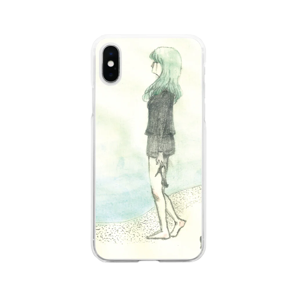 砂まみれのblue Soft Clear Smartphone Case