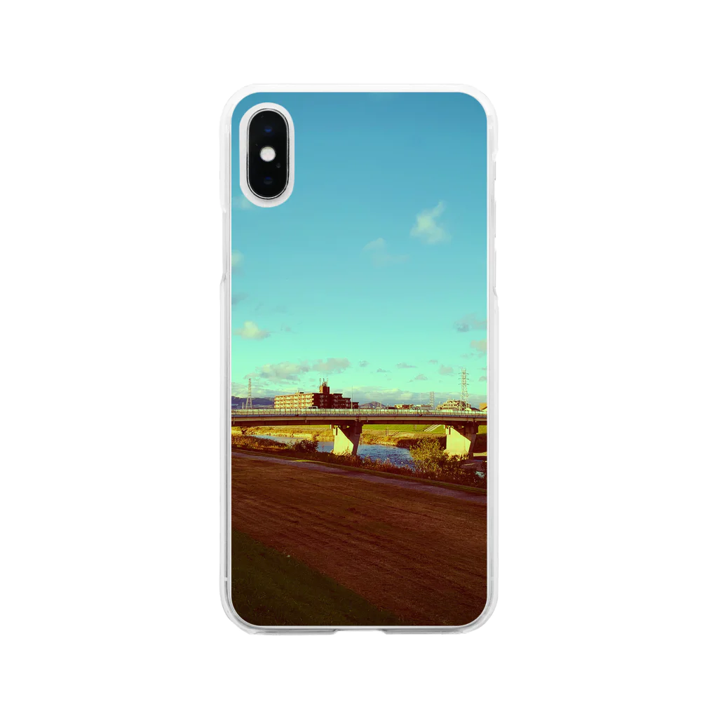 さきっぺの夕暮れの川沿い Soft Clear Smartphone Case