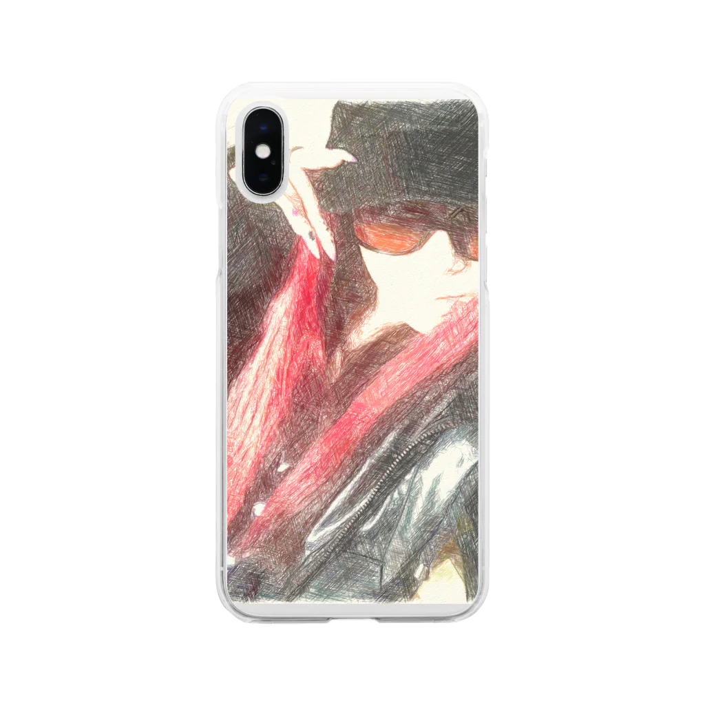 Lost'knotの中ノ紅イ人間 Soft Clear Smartphone Case