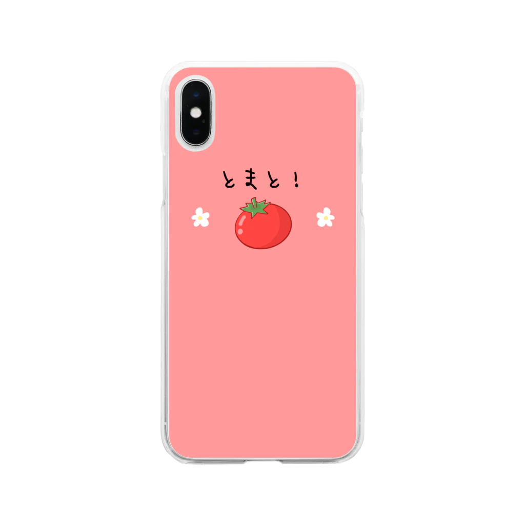 とまとうさぎのとまと！＆お花スマホケース Soft Clear Smartphone Case