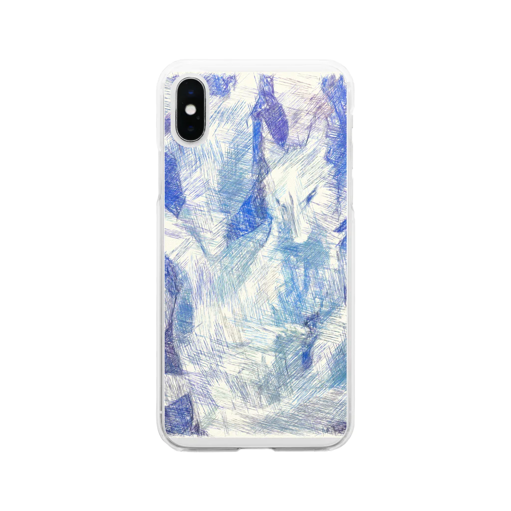 Lost'knotのBlue nine-tailed fox Soft Clear Smartphone Case