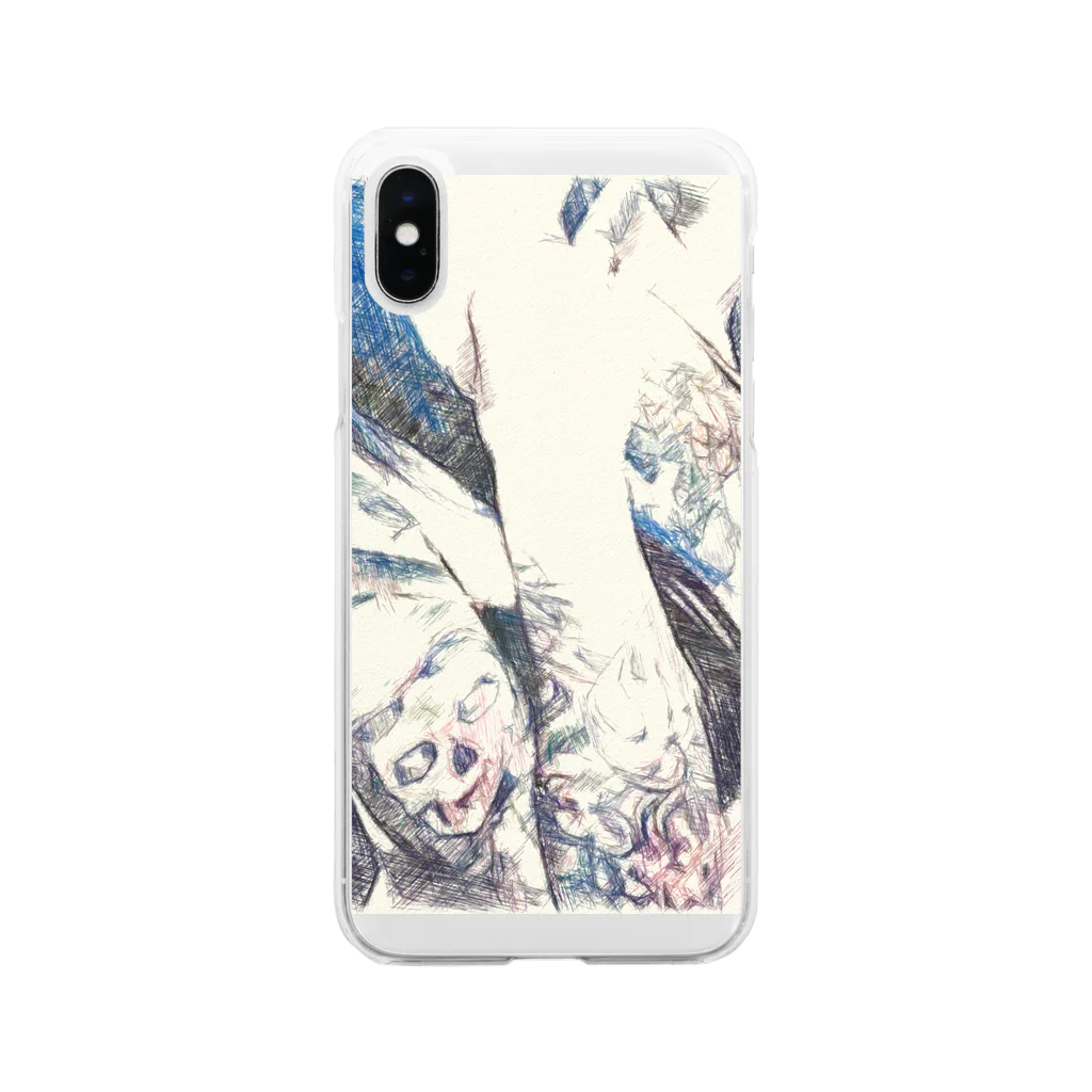 Lost'knotのBLUE CALL GIRL Soft Clear Smartphone Case