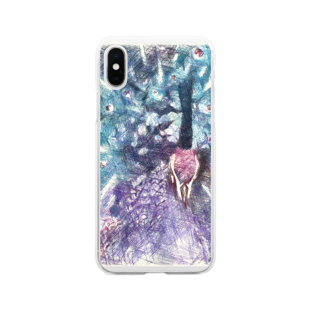 Lost'knotのMale peacock Soft Clear Smartphone Case