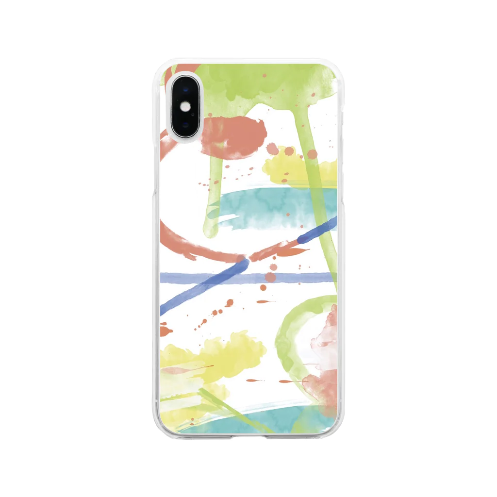 ochio-オッキオ-のウォーターカラーペイント1 Soft Clear Smartphone Case