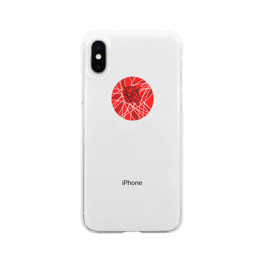 虚無太郎商店の赤 Soft Clear Smartphone Case