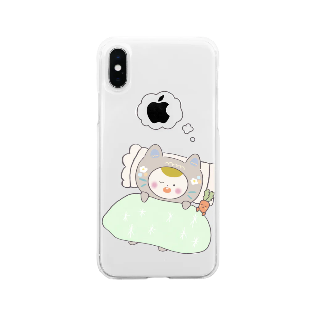 さちみの(へにゃっと)どうぶつ図鑑の二度寝へにゃっと Soft Clear Smartphone Case