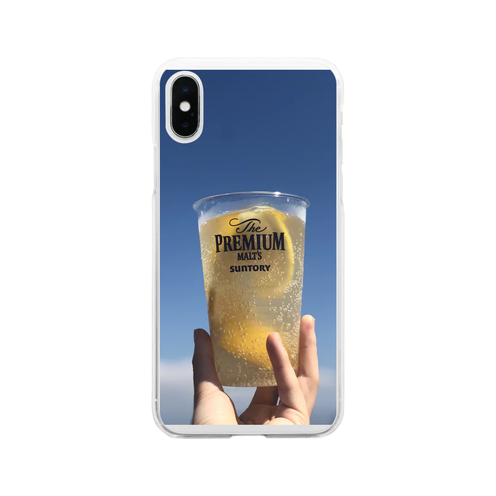 __anoano__の青空と酒 Soft Clear Smartphone Case