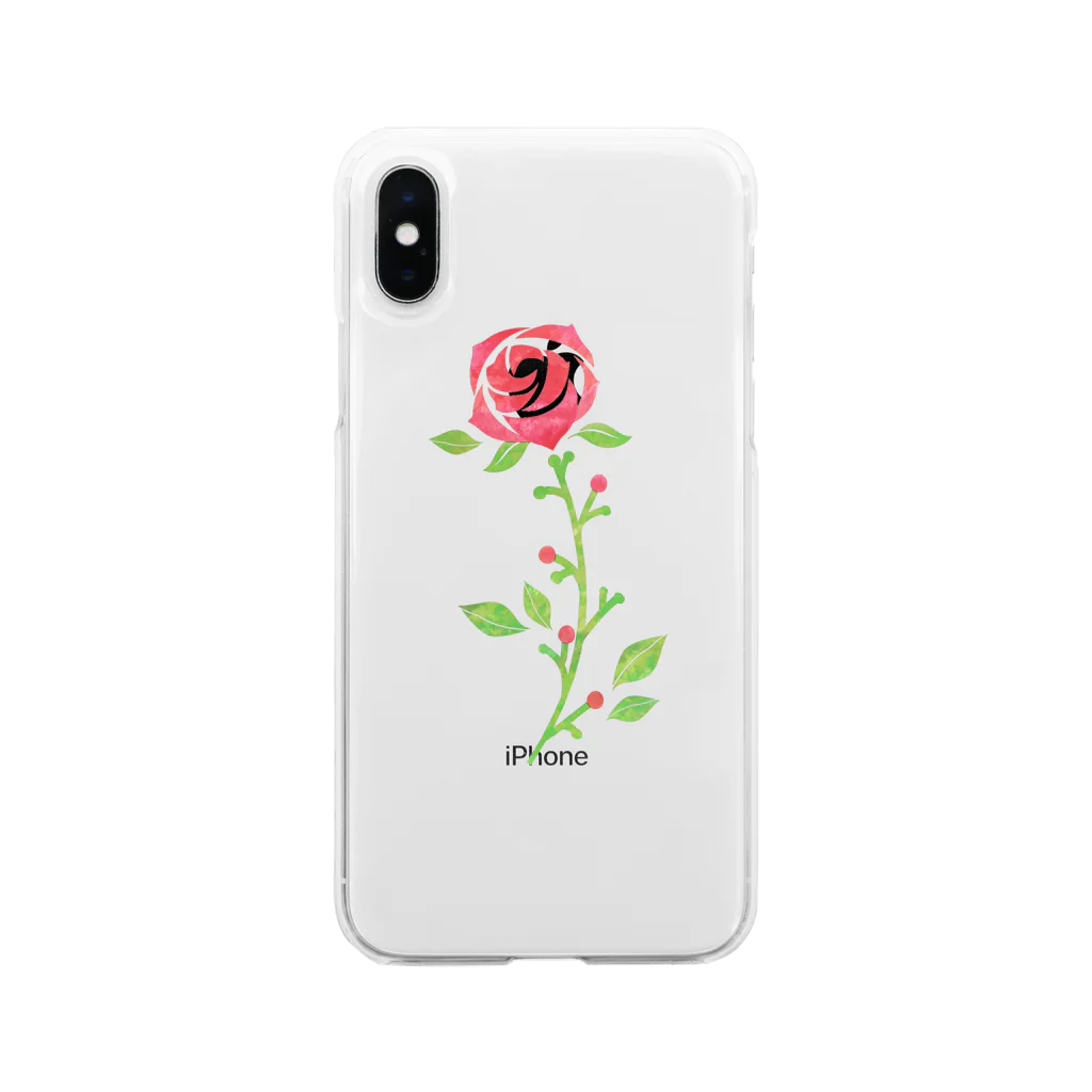 Tsukasa_toro_の薔薇 Soft Clear Smartphone Case