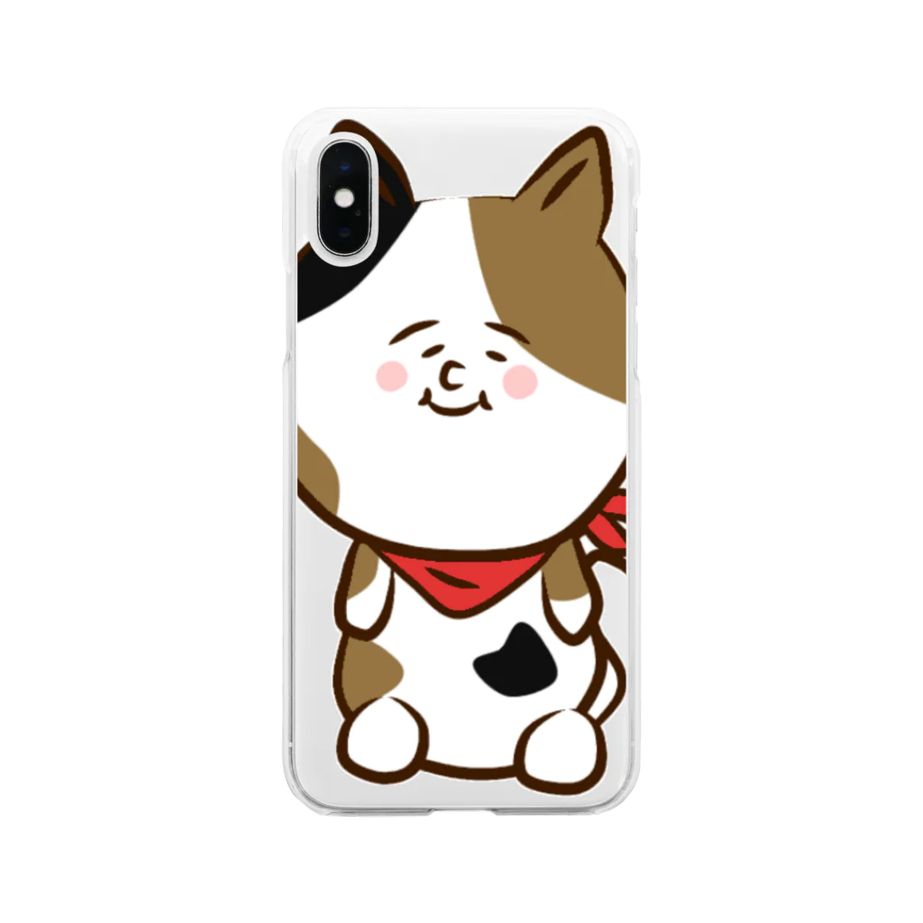 ゆるいおもち屋のゆるいねこさん(カラー) Soft Clear Smartphone Case