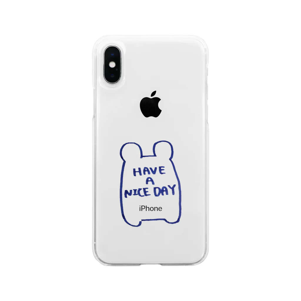 Torokuma.cのhave a nice day くまさん Soft Clear Smartphone Case