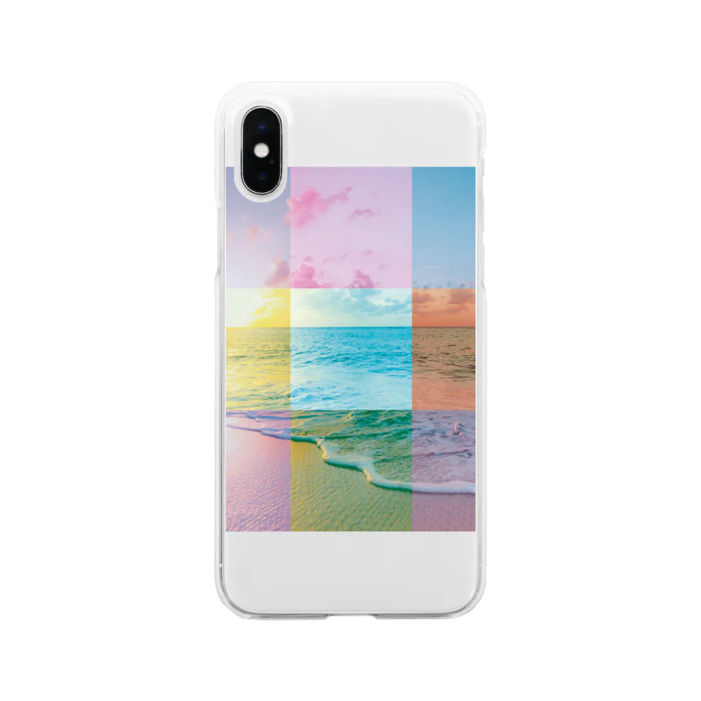 MARCHの浜辺のコラージュ Soft Clear Smartphone Case