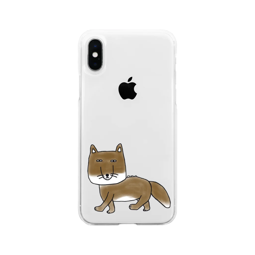 ゆうかのヤバいTシャツやさんのヤバいチベットスナギツネ Soft Clear Smartphone Case