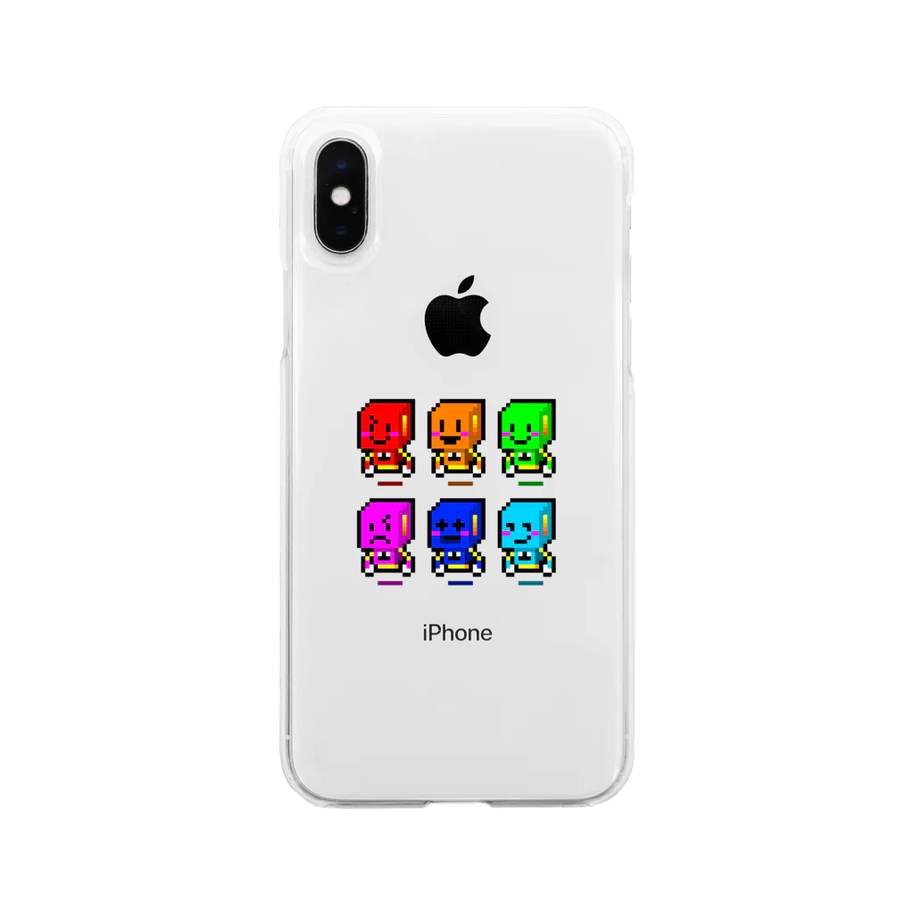 EASELの感情の６戦士！（ドット） Soft Clear Smartphone Case