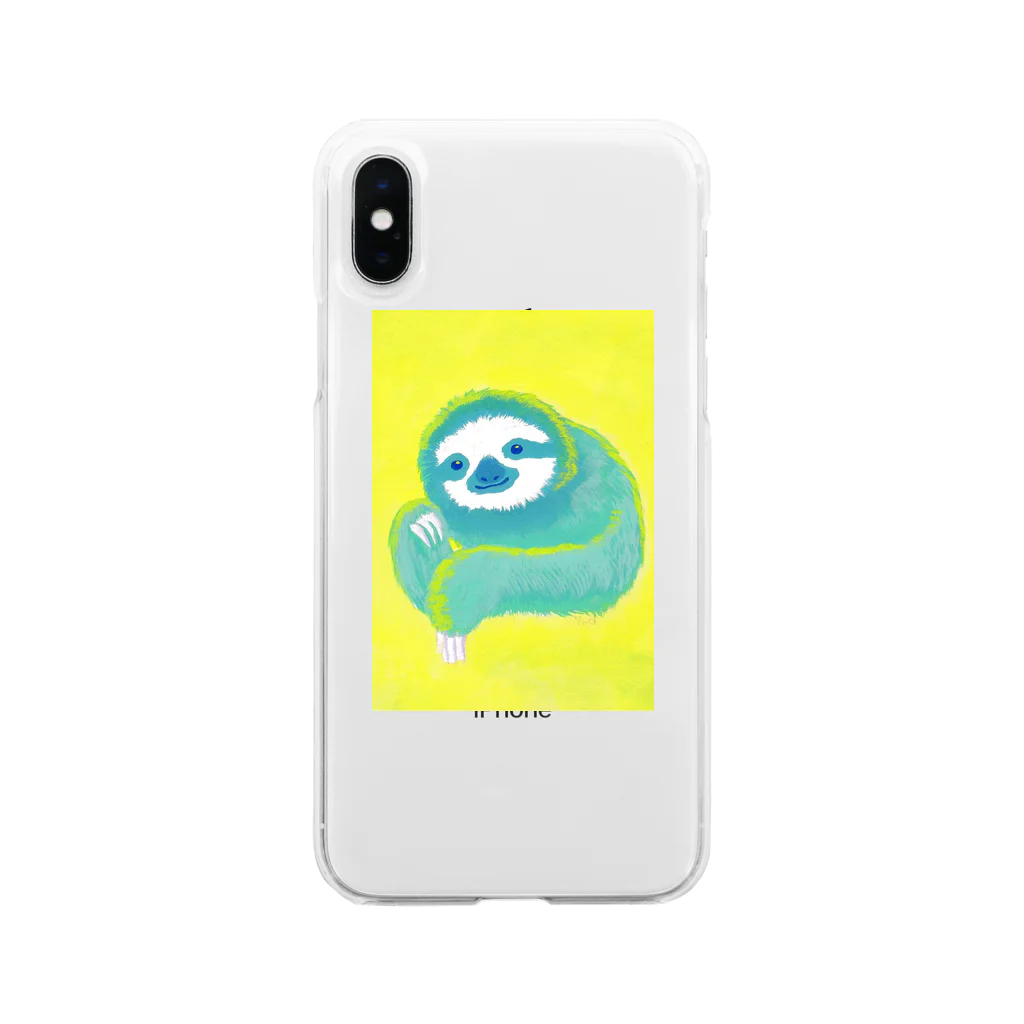 七味田飾品街のナマケモノ3(アクリル画) Soft Clear Smartphone Case