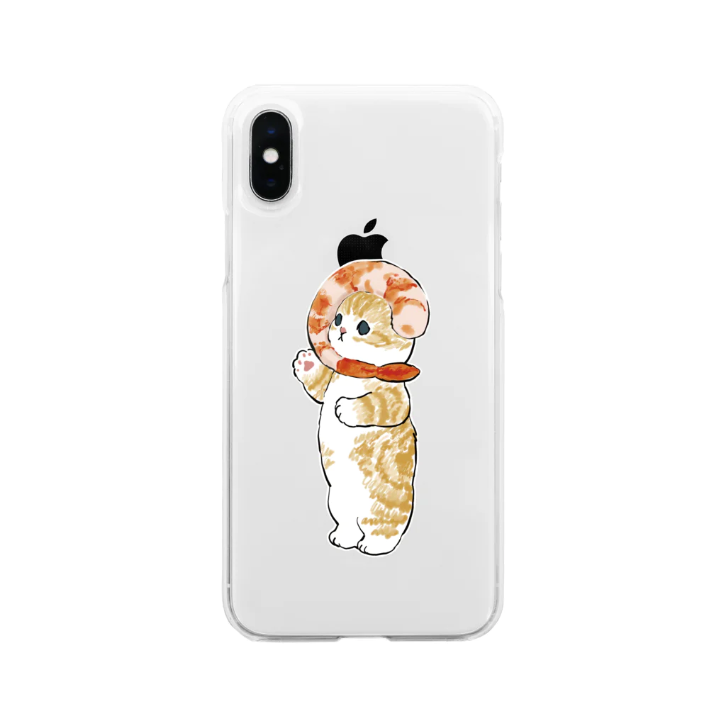 mofusandのえびにゃん Soft Clear Smartphone Case