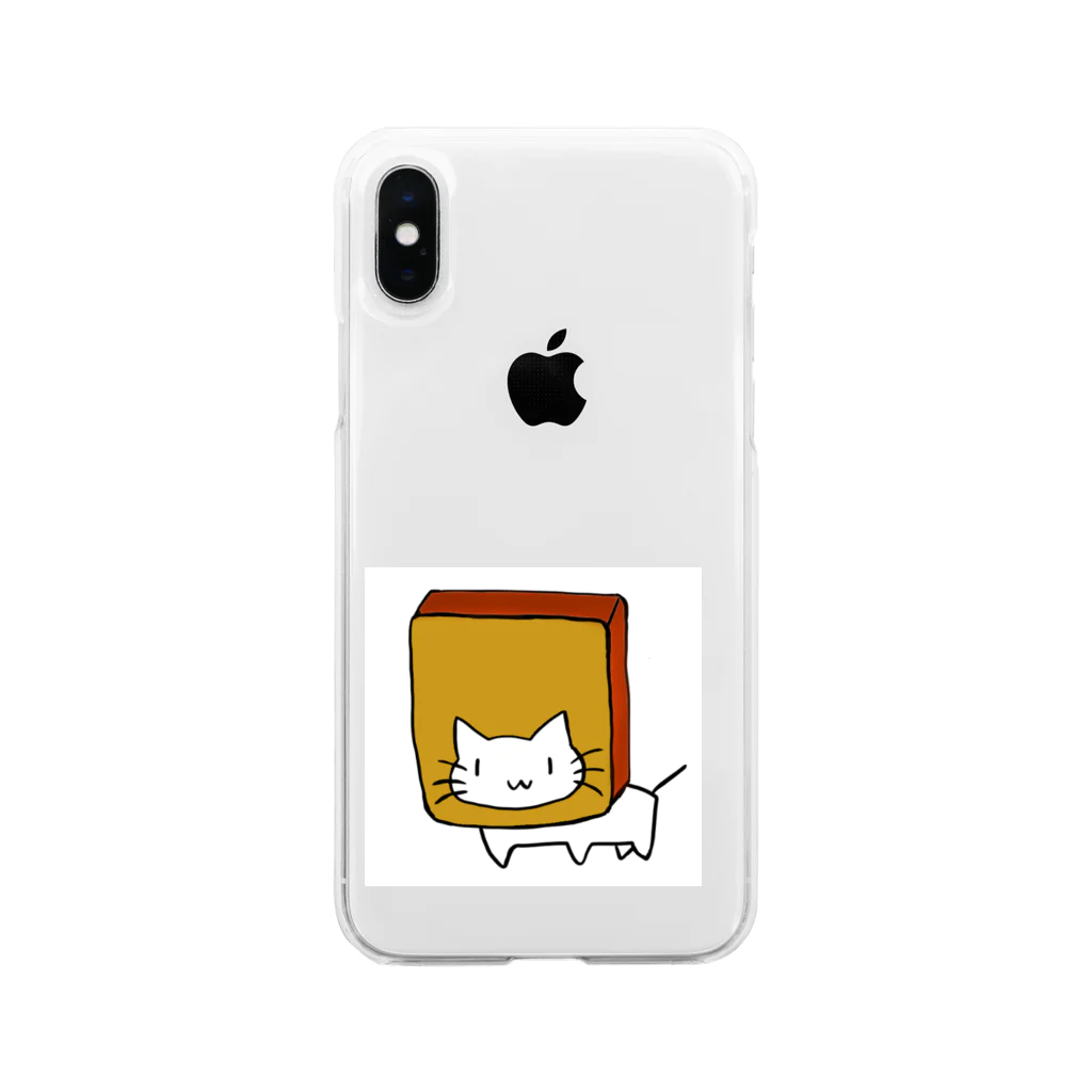 ひねくれ堂のカステラに顔を突っ込む猫 Soft Clear Smartphone Case