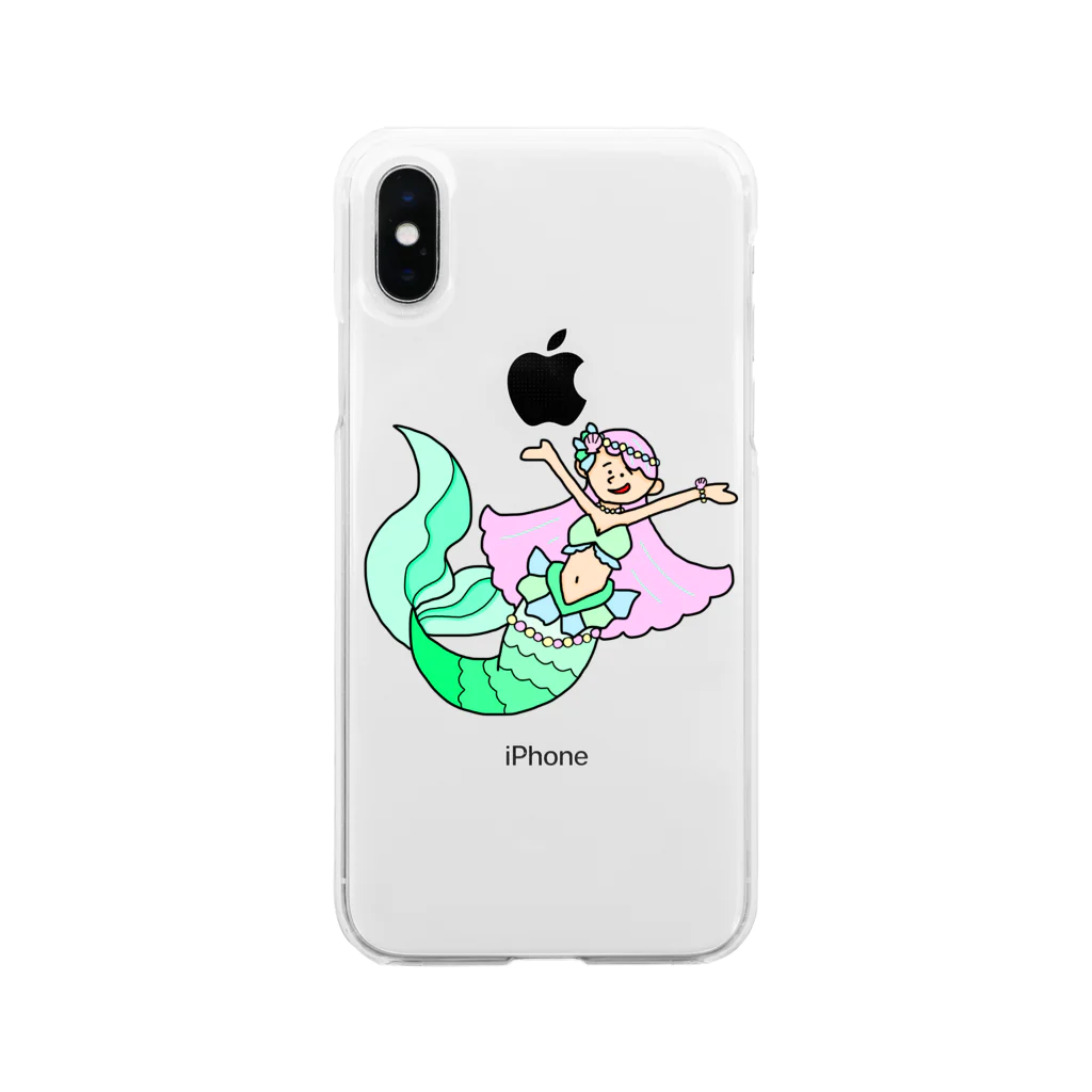 ばびゅんまるのマーメイドお嬢ちゃん Soft Clear Smartphone Case