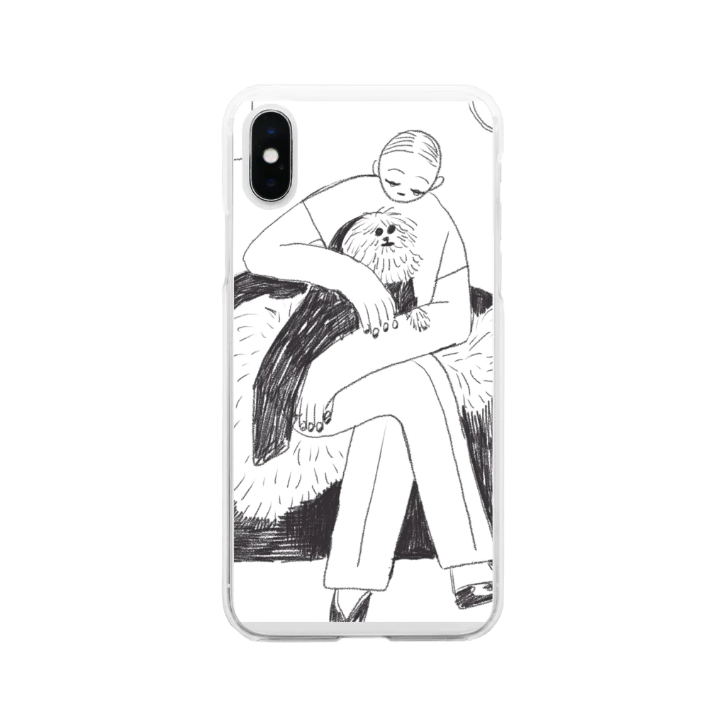 Ying Yang DOGのけだま Soft Clear Smartphone Case