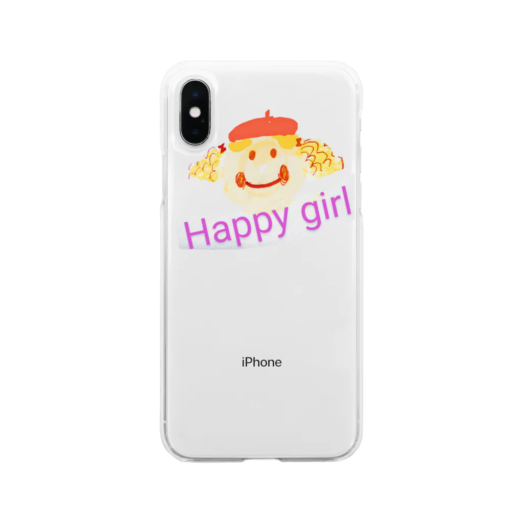 makemikaのhappy girl Soft Clear Smartphone Case