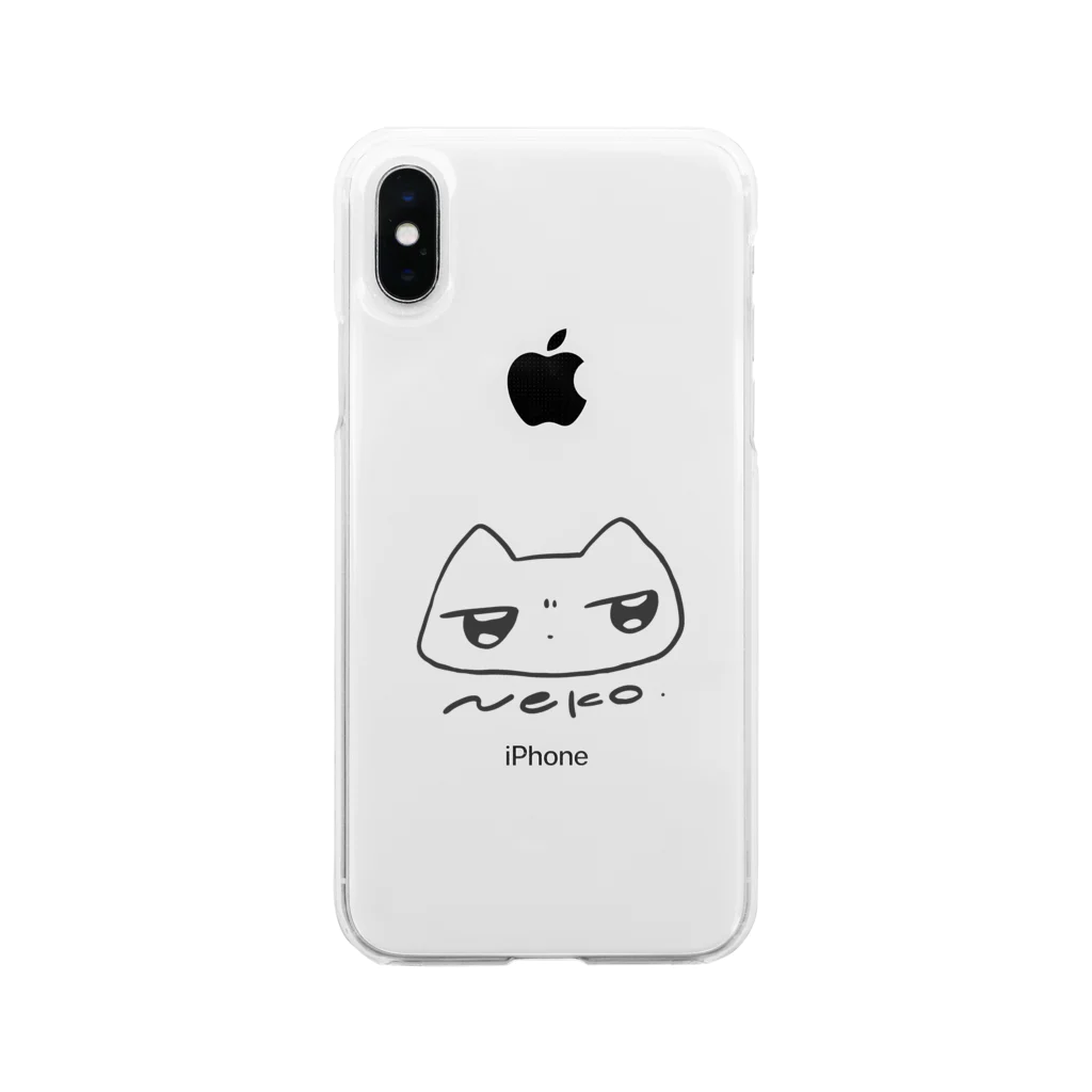 ねここねこねのふきげんねこ Soft Clear Smartphone Case