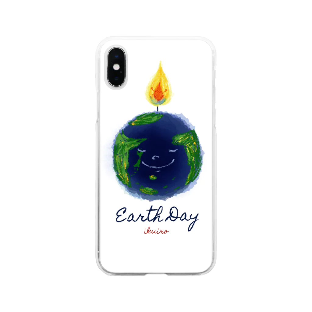 ikuiro 育色工房のEarth Day 地球の日 Soft Clear Smartphone Case