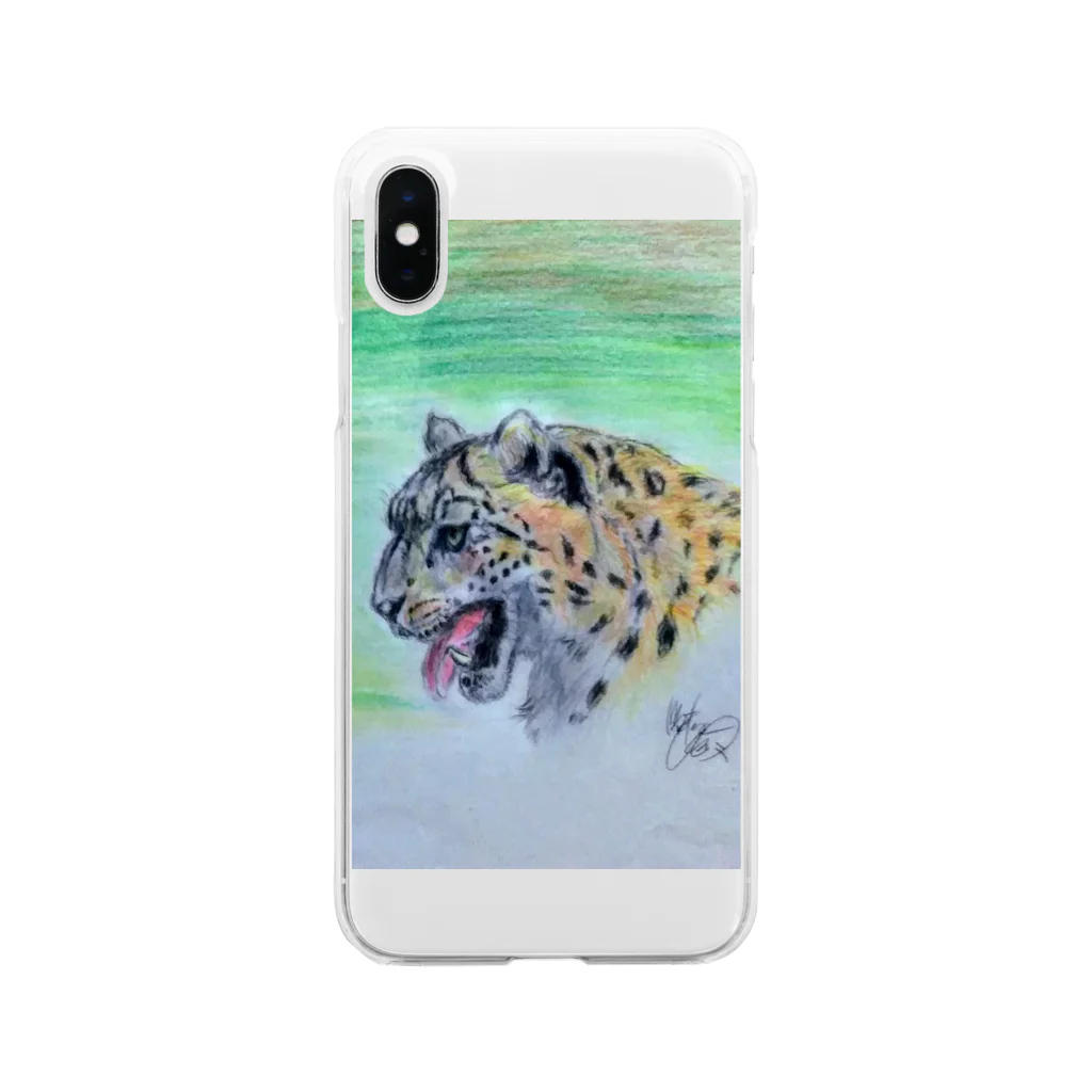 jUDasの天空の覇者〜Snow Leopard  Soft Clear Smartphone Case
