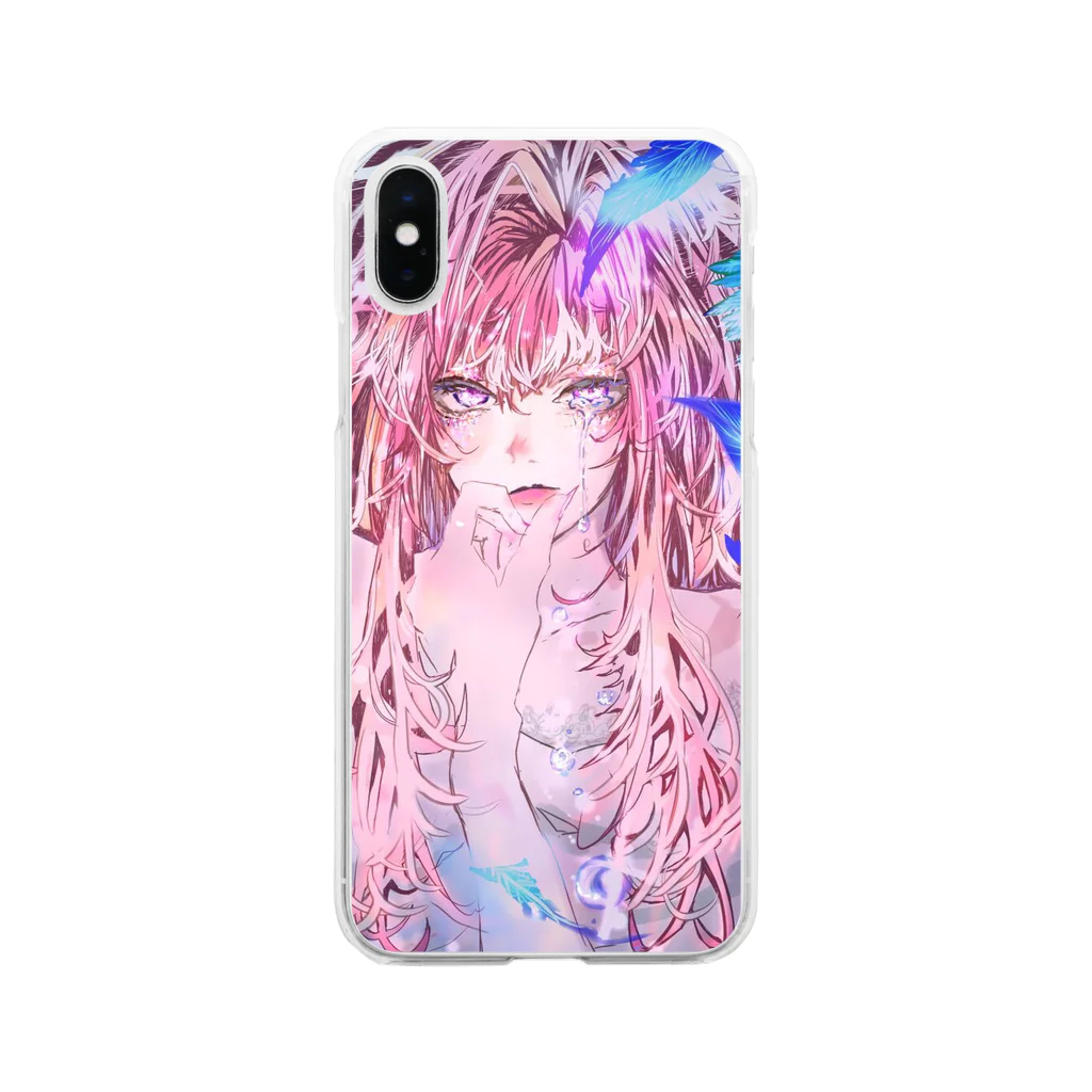 数-すう-のオリジナルイラストケース Soft Clear Smartphone Case