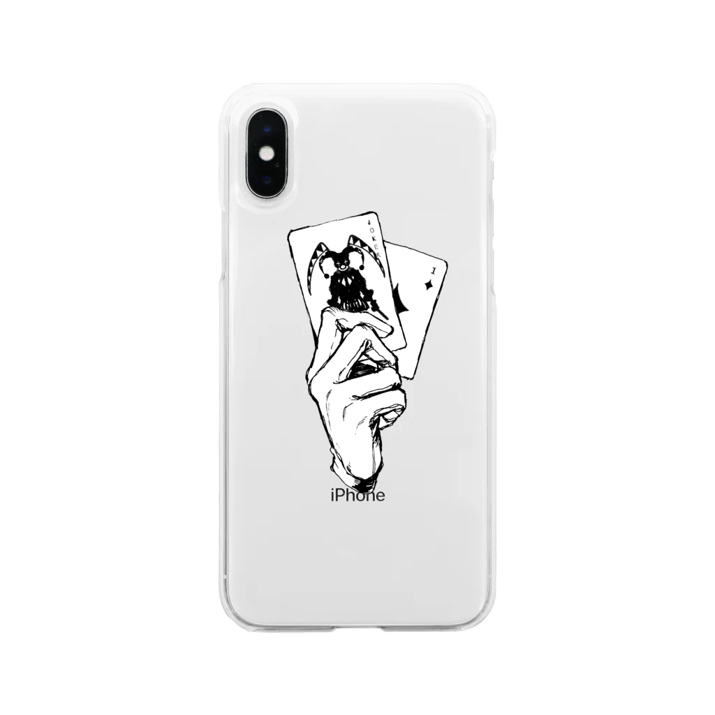 百々田のトランプおてて Soft Clear Smartphone Case