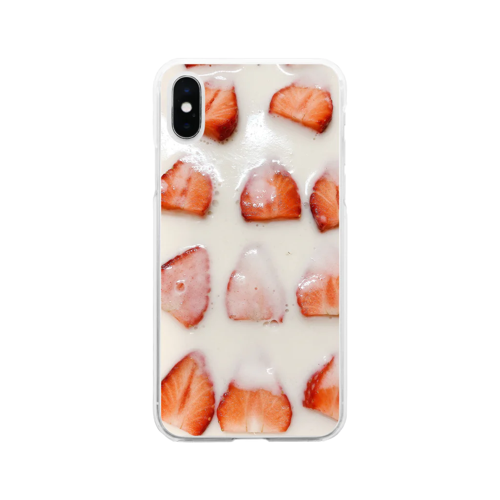 佃煮/kanon.kのいちごミルク寒天 Soft Clear Smartphone Case