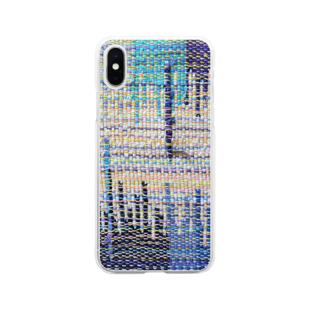 Hana Sungo　はなさんごのHand weaving-blue×3 Soft Clear Smartphone Case