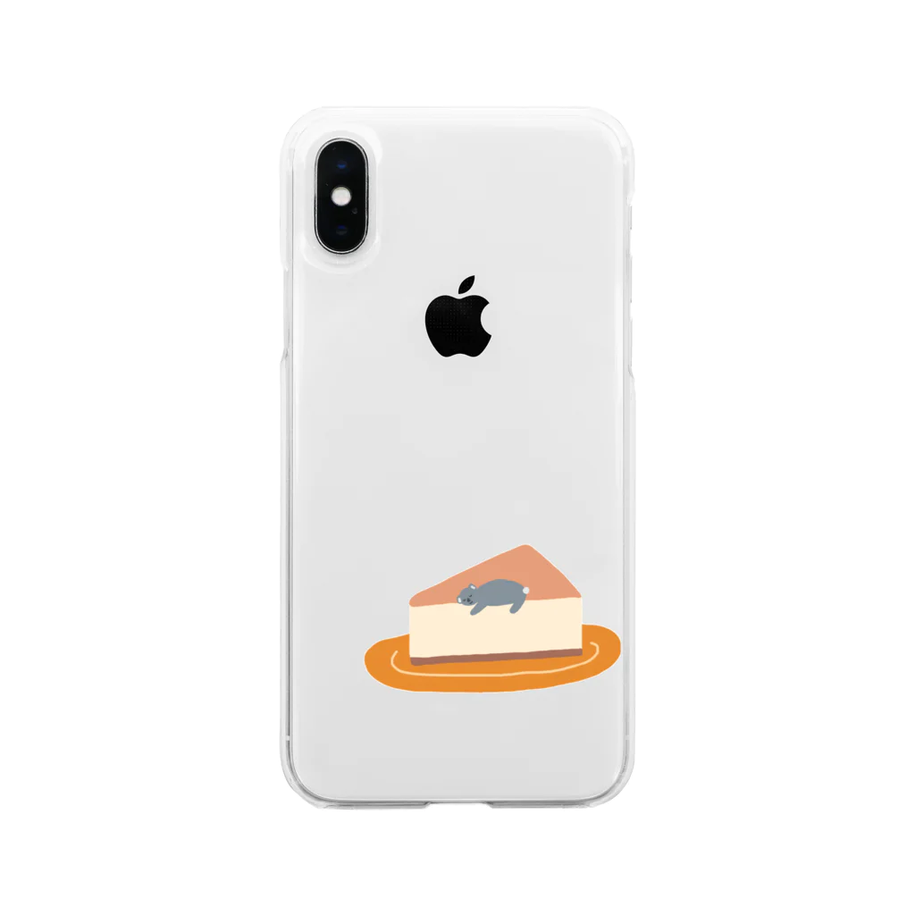 だらだらコアラのチーズケーキでだらだらするコアラ Soft Clear Smartphone Case