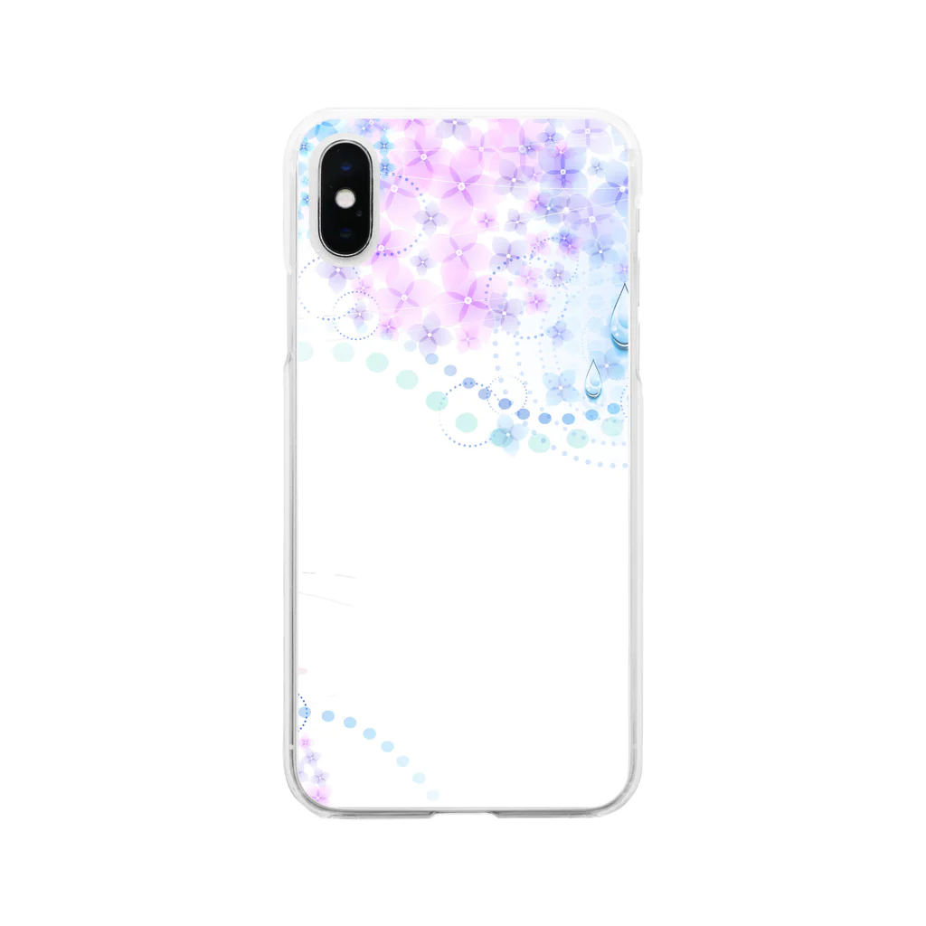 orange_honeyのあじさいと水滴2-2 Soft Clear Smartphone Case