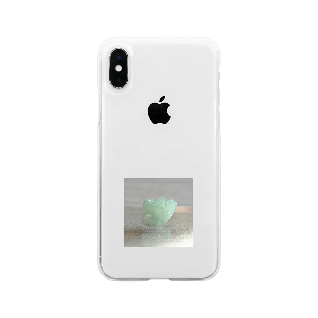 ki_rariの鉱物/グリーンアポフィライト Soft Clear Smartphone Case